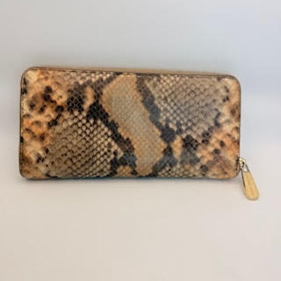 Michael Kors Snakeskin-embossed leather Continental Zip Wallet - Picture 3 of 9